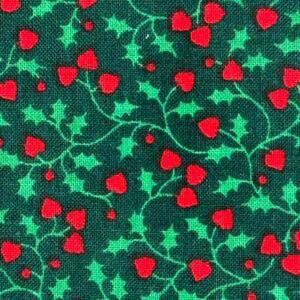 Vintage Fabric Traditions - Mini Christmas Holly Vines & Berries - 1 Yard